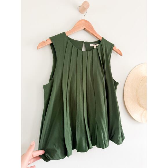 Madewell | NWT | Sleeveless Crewneck Bubble Top Summit Green | Sz XS - Picture 3 of 8